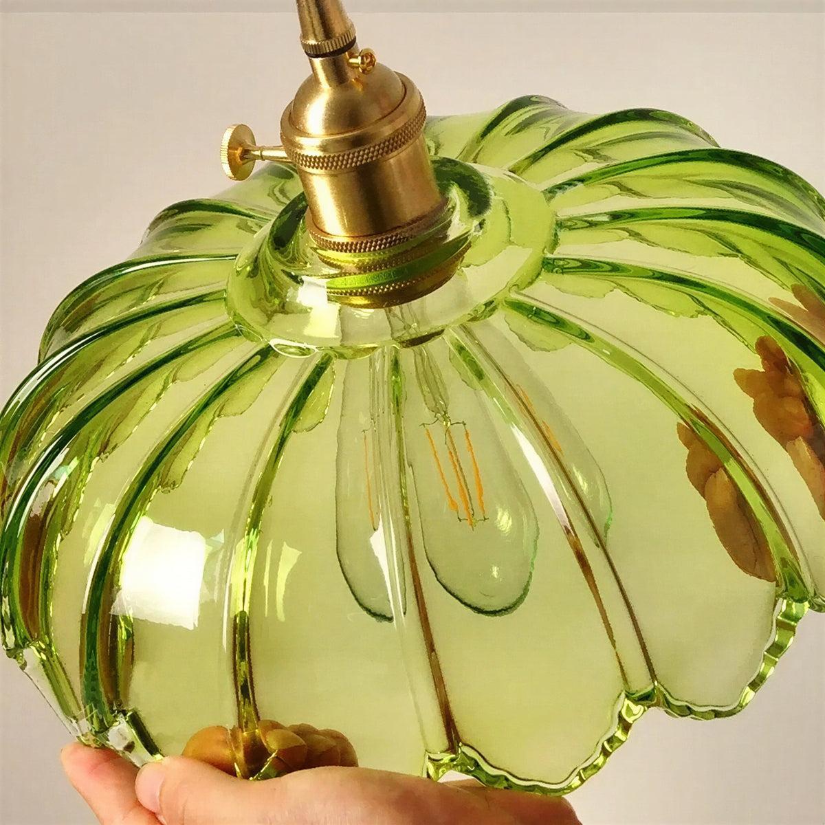 Vintage Glazed Pendant Light With Floral Shade And Soft Glow