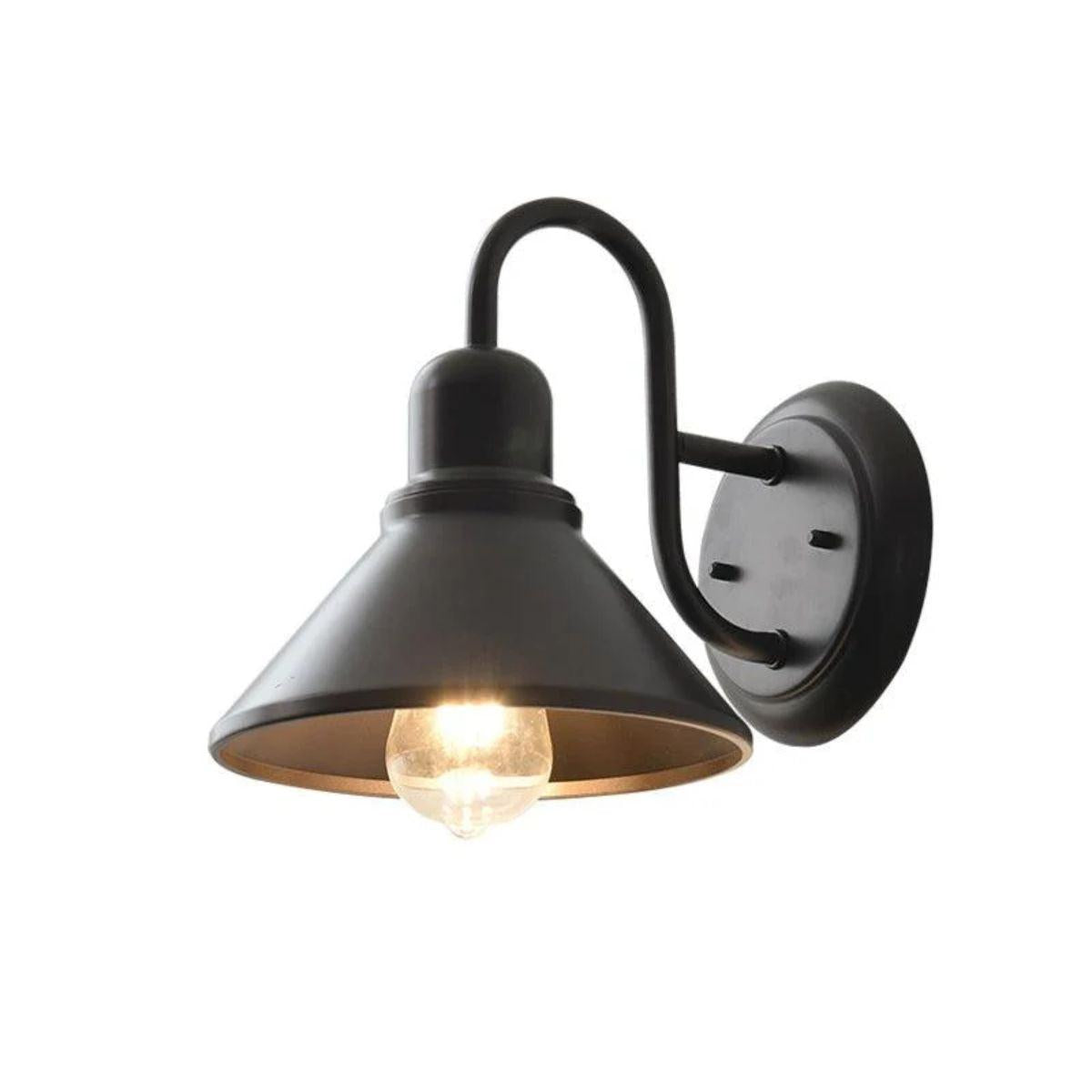 Vintage Outdoor Wall Light With Barn Shade And Gooseneck Design