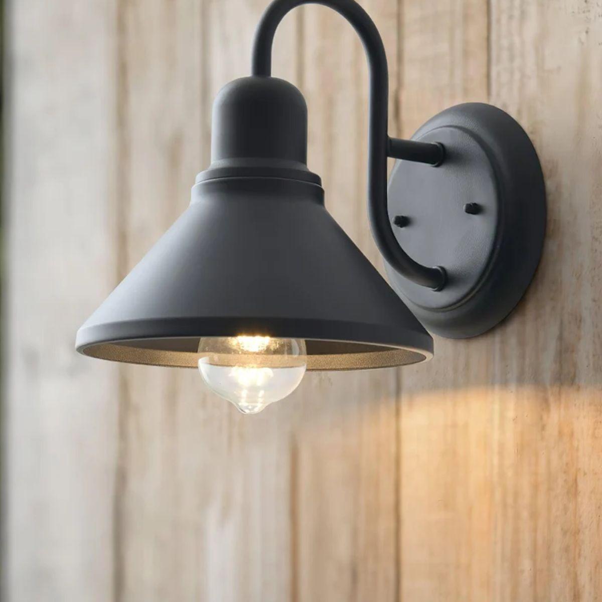 Vintage Outdoor Wall Light With Barn Shade And Gooseneck Design