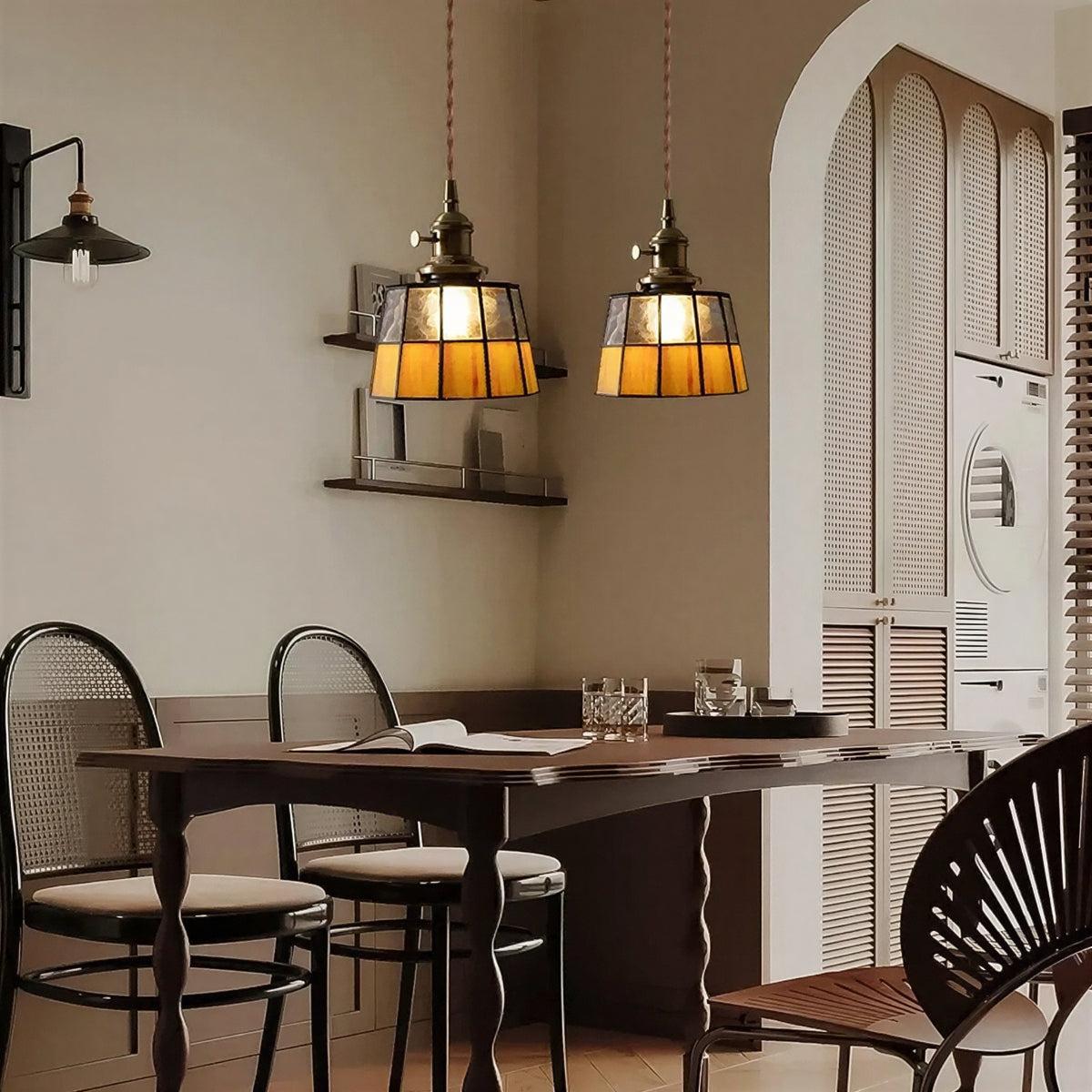 Vintage Stained Glass Pendant Light Shade