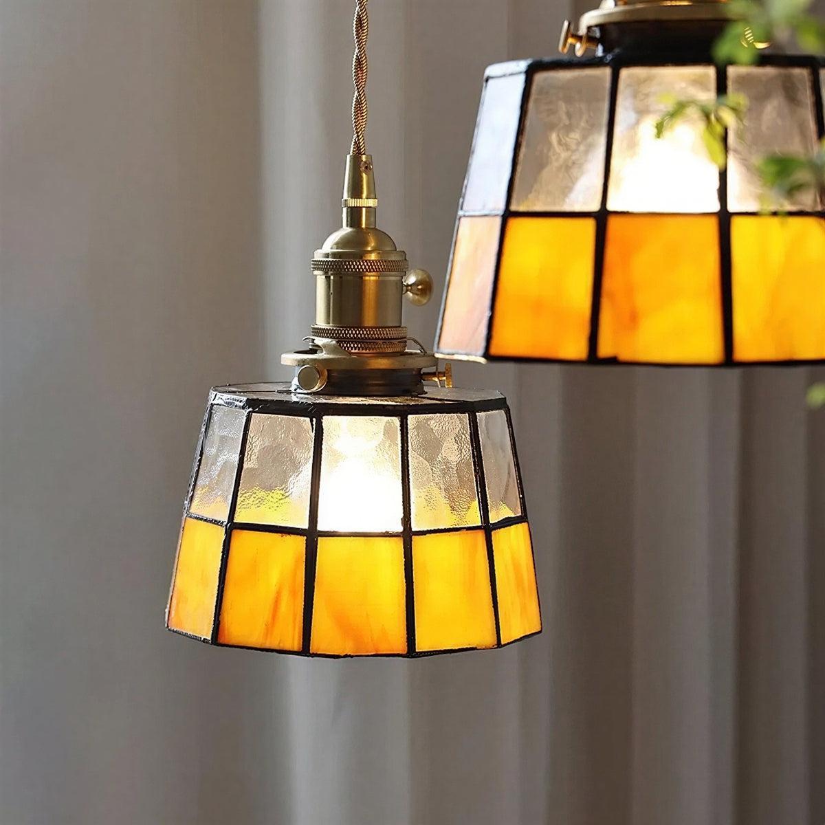 Vintage Stained Glass Pendant Light Shade