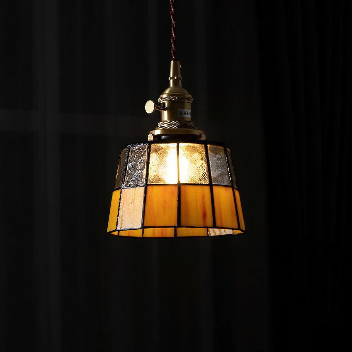Vintage Stained Glass Pendant Light Shade