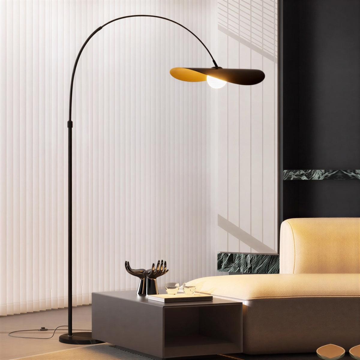 Wabi Sabi Arc Floor Lamp With Japanese Minimalist Aesthetics