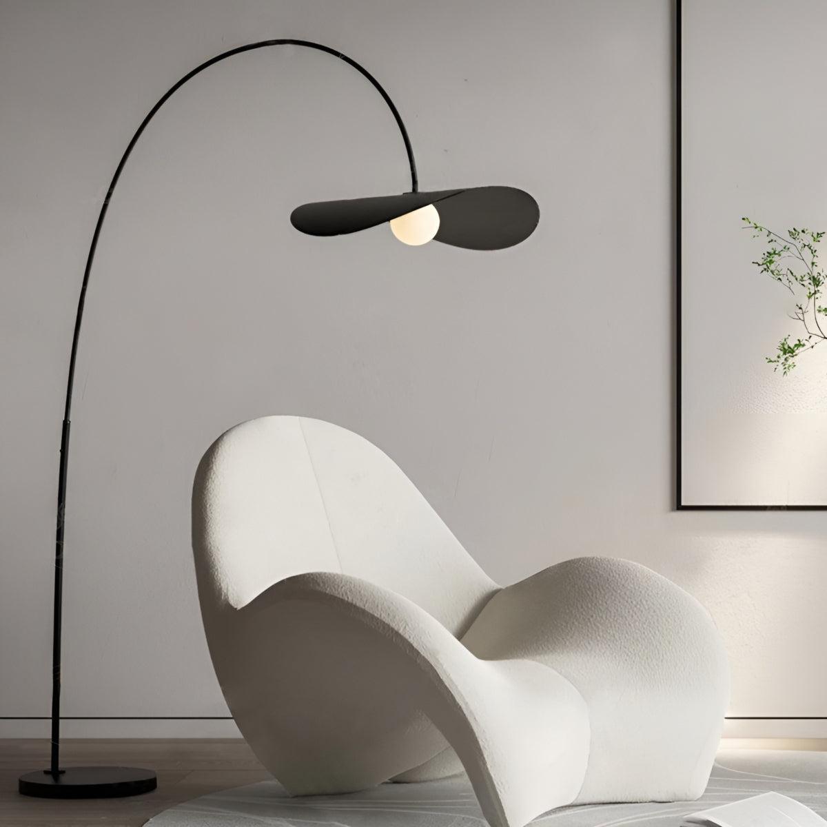 Wabi Sabi Arc Floor Lamp With Japanese Minimalist Aesthetics