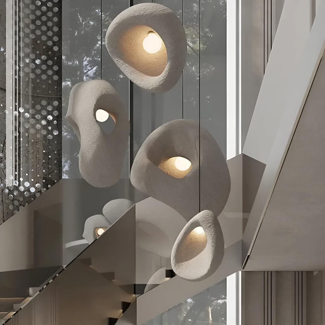 Wabi Sabi Modern Pendant Light Fixtures With Sculptural LED Design