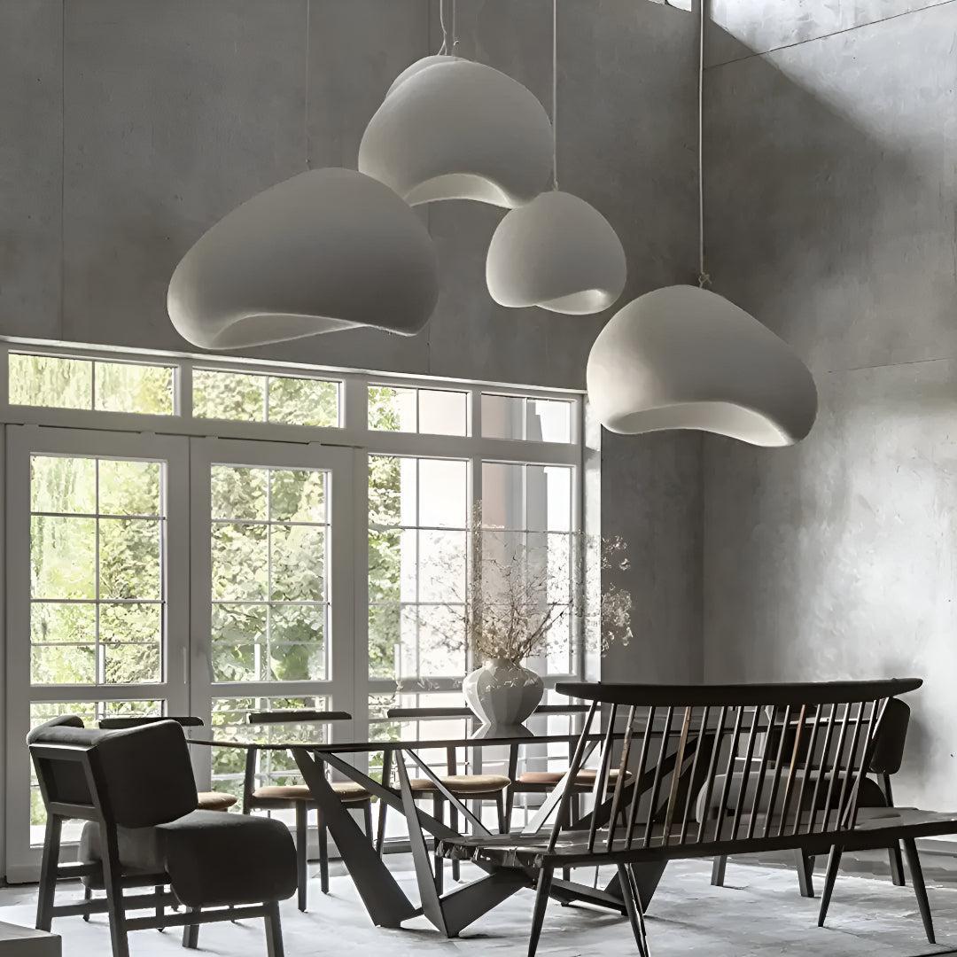 Wabi Sabi Pendant Light with Modern Hanging Lamp and LED Glow