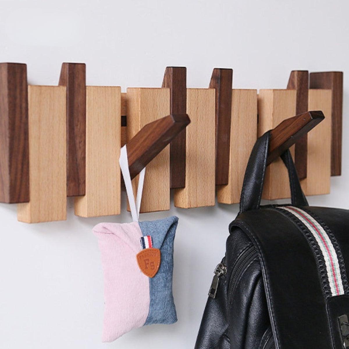 Wall Mounted Coat Rack For Entryway With Piano Style Hooks