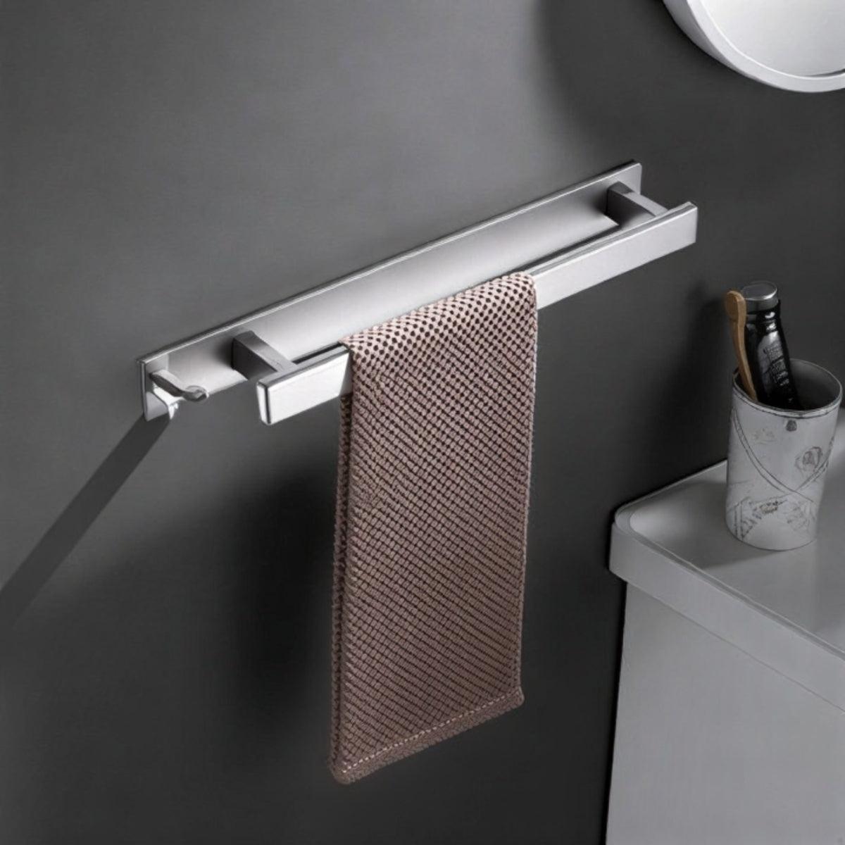 Wall Mounted Towel Rack With Adhesive Backing For Bathroom