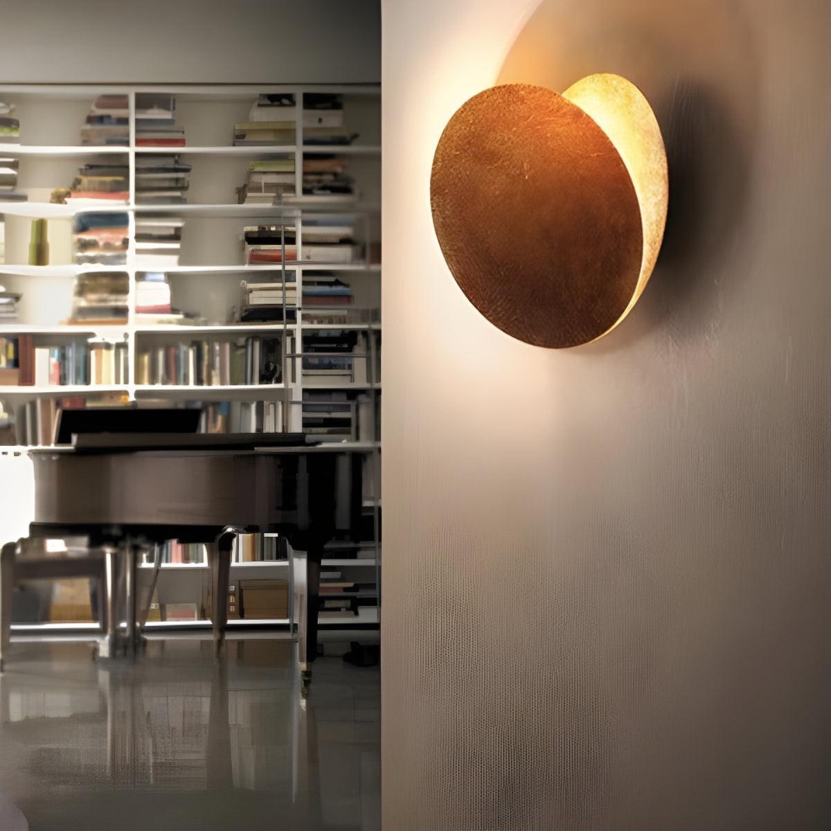 Wall Sconce Light With Adjustable Rotating Solar Eclipse Reflection Effect