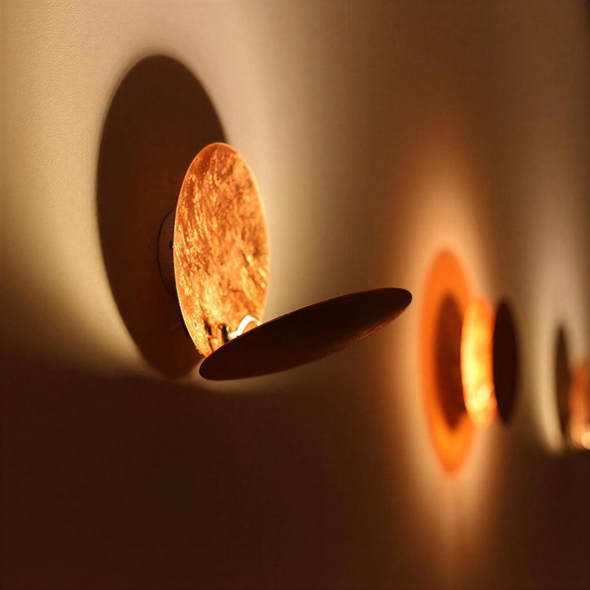 Wall Sconce Light With Adjustable Rotating Solar Eclipse Reflection Effect
