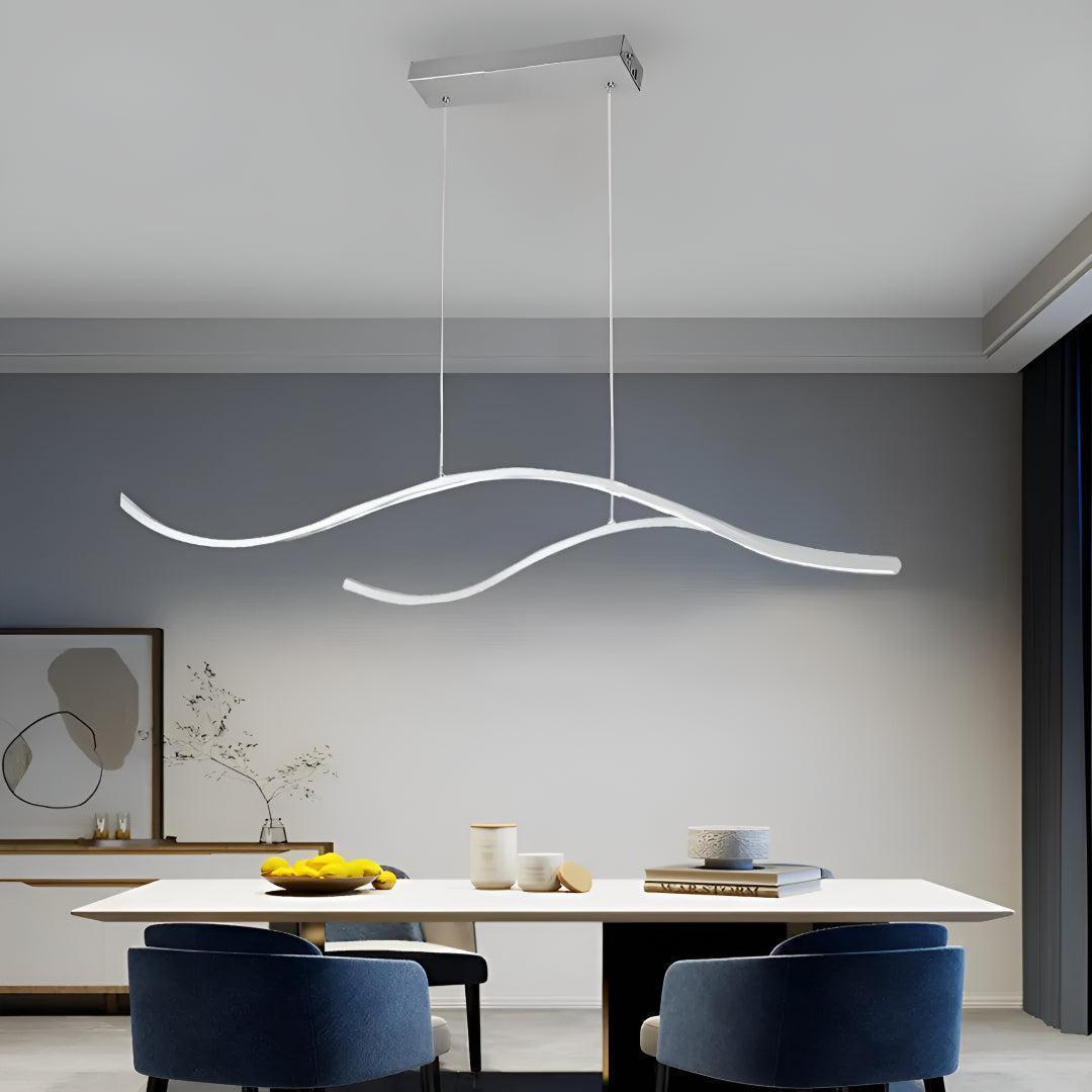 Wave Designed Dining Room LED Linear Pendant Light