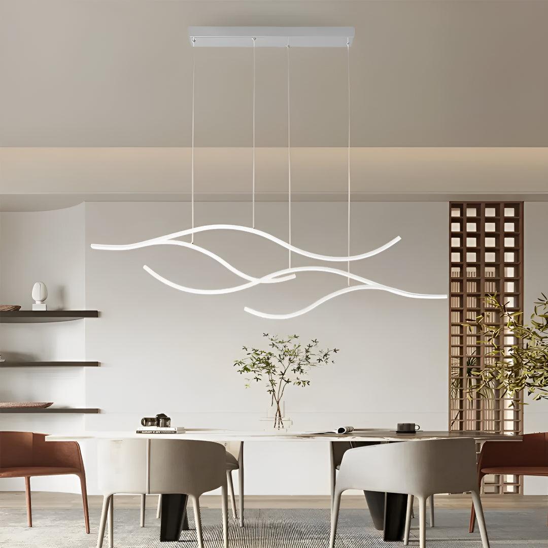 Wave Styled Dining Room LED Linear Pendant Light