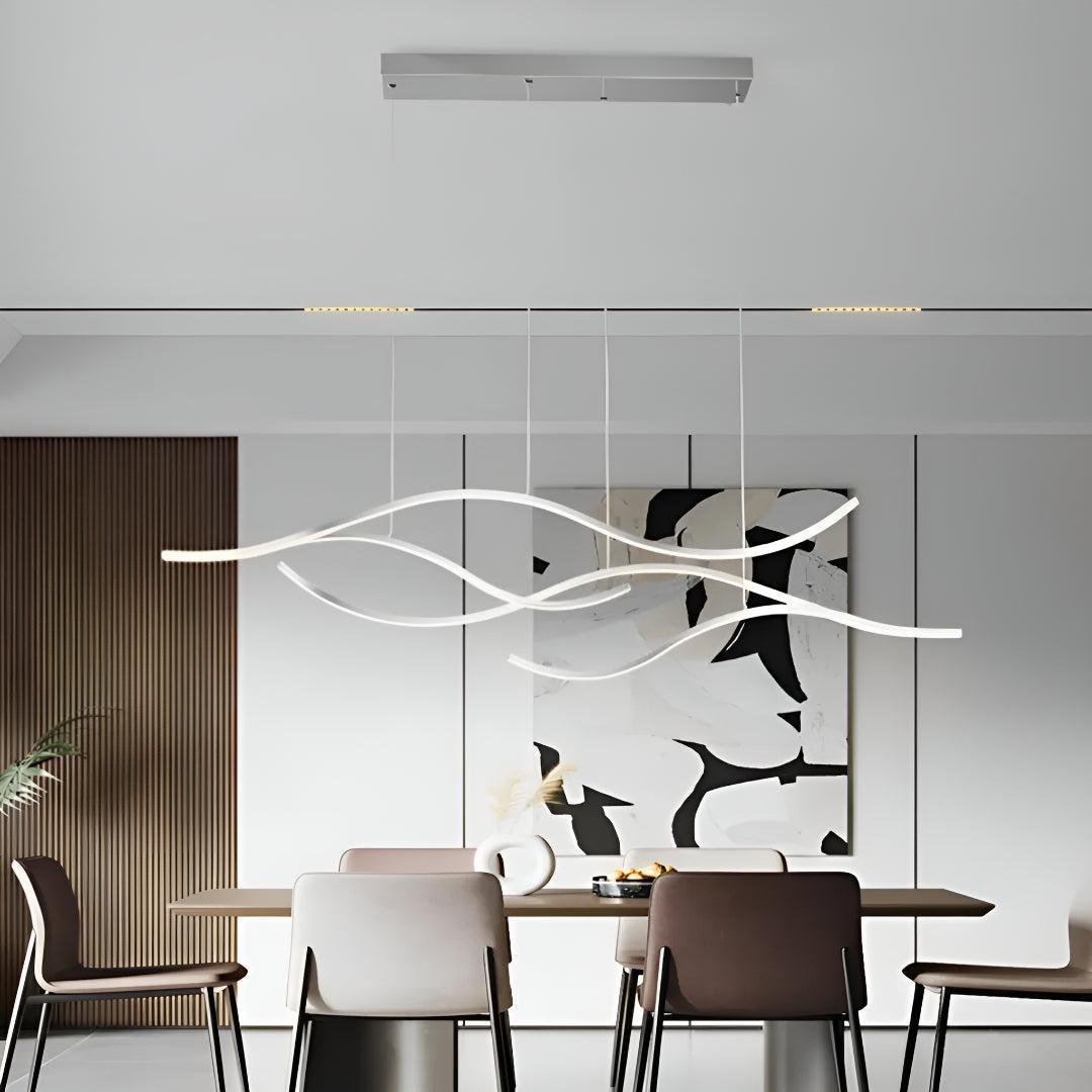 Wave Styled Dining Room LED Linear Pendant Light