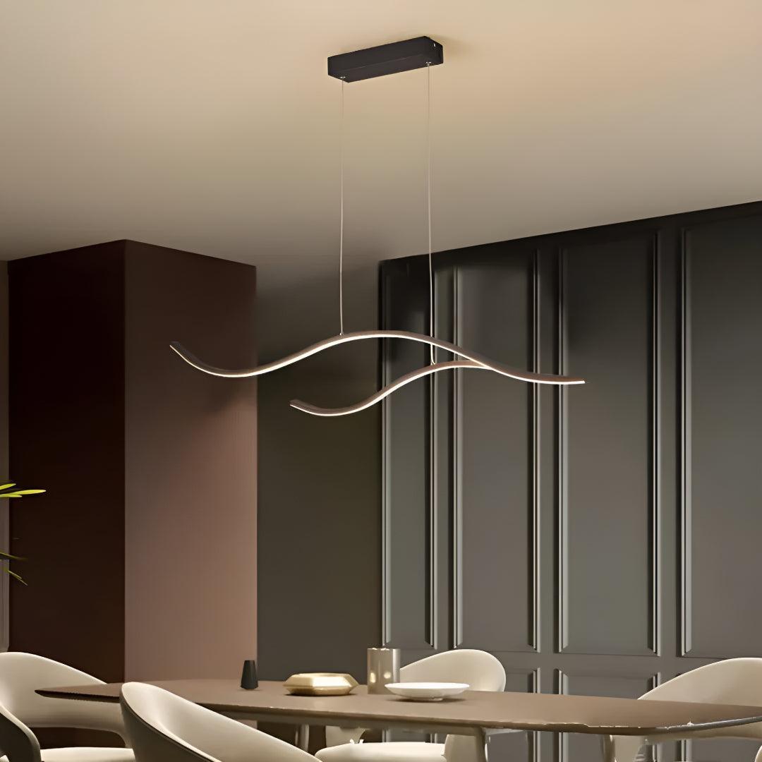 Wave Styled Dining Room LED Linear Pendant Light
