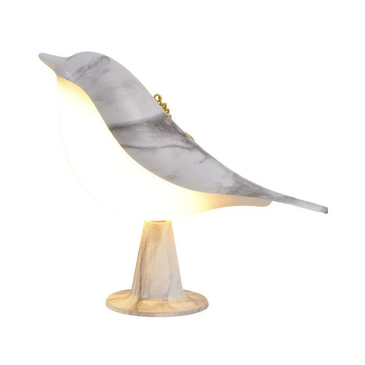 Wooden Table Lamp With Bird Design