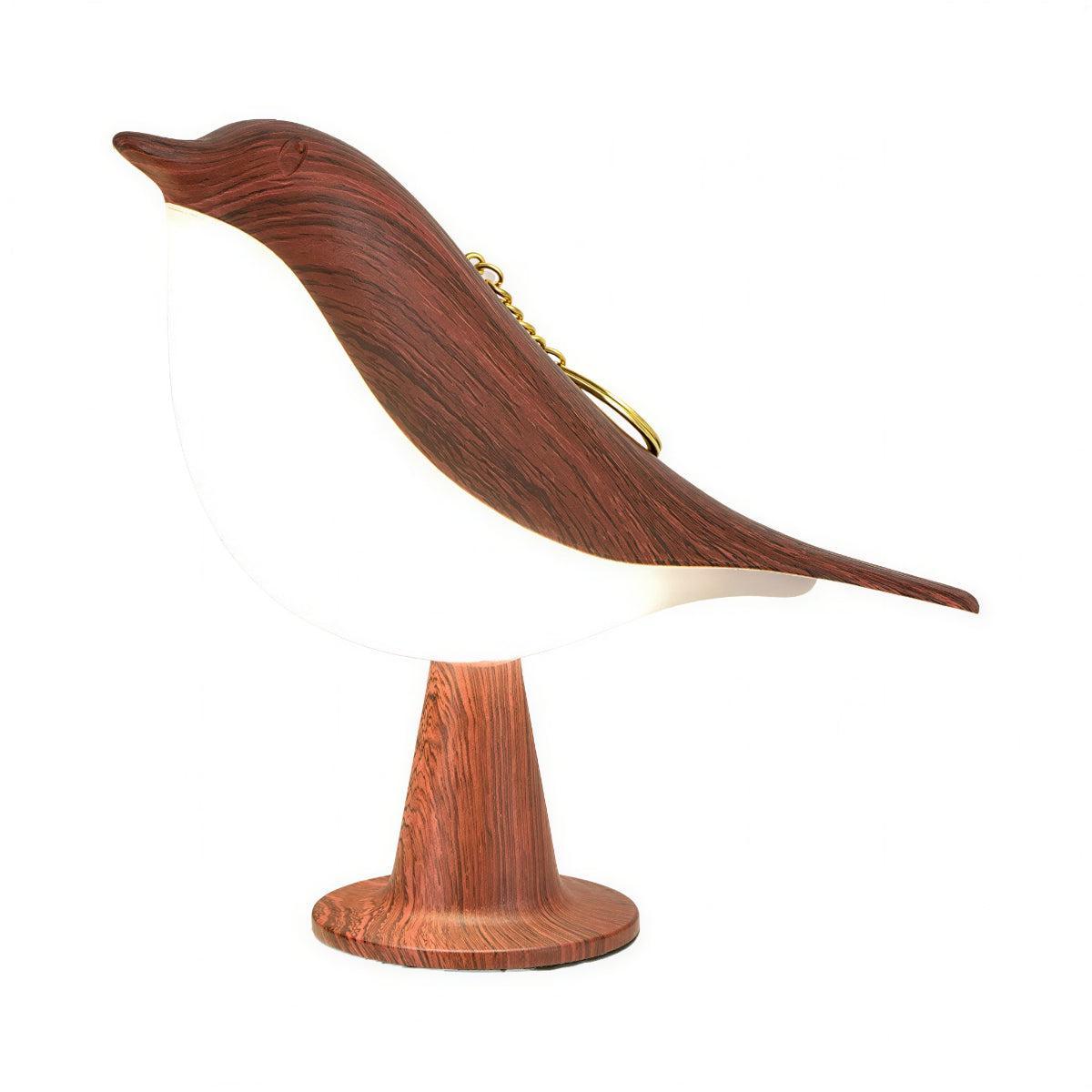 Wooden Table Lamp With Bird Design