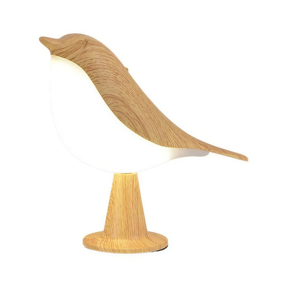 Wooden Table Lamp With Bird Design